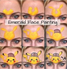 Pokemon Birthday Party, Pokemon Birthday, Making Faces, Trunk Or Treat, Step By Step Painting