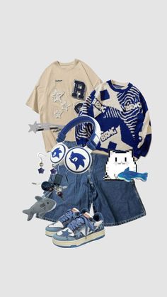 Ocean Inspired Outfits Casual, Ocean Boy Aesthetic, Shark Outfit, Themed Outfits