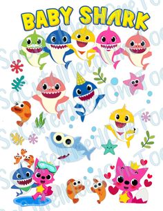 Baby Shark #3 Waterslide Decals - SoCuteINeedOneToo Waterslide Images, Waterslide Paper, Waterslide Decals, 5 Babies, Plastic Envelopes, Decal Paper, Springfield Mo, Baby Shark, Cute Packaging