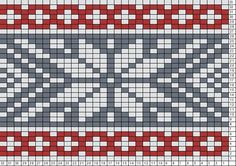 a cross stitch pattern in grey and red