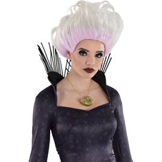 Ursula Costume Makeup, Ursula Wig, Sea Witch Costume, Mermaid Movie, Mermaid Inspiration, Ursula Costume, Mermaid Movies, White Wig, Disney Costume