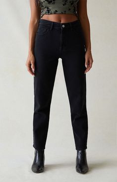 Black Mom Jeans Everyday Jeans, Jeans Pacsun, French Street Fashion, Black Mom Jeans, Denim Collection, Women Denim Jeans, For A Reason, Staple Pieces, Pacsun