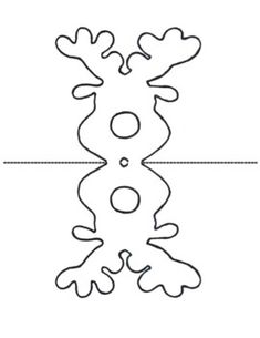 the outline of a reindeer's head is shown in black and white, with one line