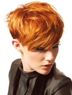 Modern fiery red hair and copper Red Pixie, Crop Haircut, Short Red Hair, Fine Straight Hair, Hair Pixie, Pixie Hair, Sassy Hair, Best Short Haircuts