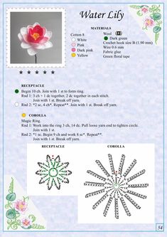 the instructions for how to make a water lily