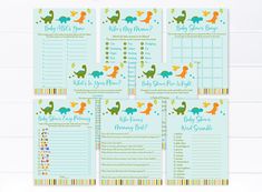 dinosaur baby shower game printables