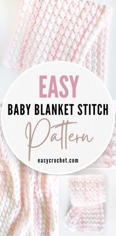 the easy crochet baby blanket pattern with text overlay