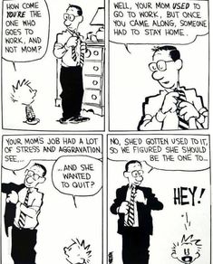 a comic strip with an image of a man in business attire talking to another man