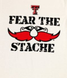 i fear the stache t - shirt in white with red mustaches on it