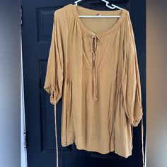 Free People Medium Blouse (Never Worn Like New) Fall Casual Tunic For Brunch, Casual Tunic Blouse For Brunch, Free People Lady Lux Top, Free People Shirts & Tops, Free People Tops, New Color, Like New, Free People, Top Blouse