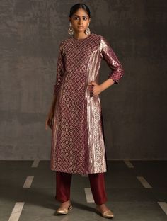 Brocade Suit Design, Brocade Suits, Happy Dresses, Long Dress Design, Kurta Designs Women, Suit Design, Silk Suit, Silk Brocade, Saree Dress