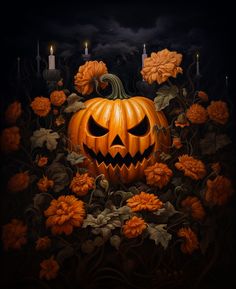 An oil painting of a halloween pumpkin - Jack-O'-Lantern. Halloween Pumpkin Painting, Painting Victorian, Happy Halloween Pictures, Outdoor Christmas Planters, Halloween Digital Art, Pumpkin Wallpaper, Pumpkin Pictures, Halloween Kunst