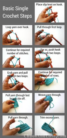 instructions to crochet the basic steps