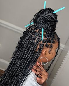 Future Hairstyles, Crochet Hairstyles, Awesome Hairstyles, Aesthetic Hairstyles, Goddess Braids Hairstyles, African Hair Braiding Styles, Braids Hairstyles Pictures, Cute Box Braids Hairstyles