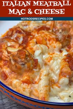 a close up of a plate of food with meatballs and cheese on the top