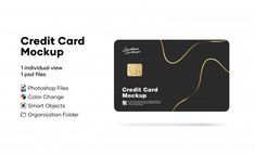 a credit card mock up with the text'credit card mockup'on it