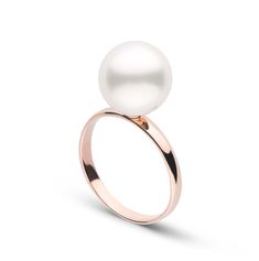 This 10.0-11.0 mm AAA quality, white South Sea pearl ring showcases the pure organic beauty of an exotic South Sea pearl. The flawless pearl appears to float above the gold, yet is securely attached by a strong post. The classic-style ring features a 3 mm, 14-karat gold band. Pearl Ring Design, South Sea Pearl Ring, Akoya Pearl Ring, Saltwater Pearls, Jewelry Appraisal, Pearl Jewellery, Sea Pearl, South Sea Pearls, Sea Pearls