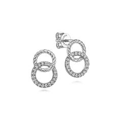 Check out the stunning Gabriel & Co. Double Circle Diamond Earrings - a true masterpiece in jewelry design. These earrings feature a unique twisted rope design crafted from white and yellow gold, and are adorned with 0.23 carats of brilliant round cut diamonds that will dazzle and delight. Earrings drop approximate Gabriel Jewelry, Earring Box, Jewelry Appraisal, Circle Diamond, Rope Design, Earrings Drop, Round Cut Diamond, Design Crafts, Round Cut