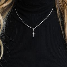 A timeless piece to carry around with you. Gold Presidents show attention to detail with this superbly crafted Womens Gold Cross Mini Necklace. It has a delicate, smooth, and polished surface that grabs attention with its bright and natural hue. This excellent Gold Cross Necklace (mini) is suitable for day-to-day wear and perfect for layering with other chains. Specifications Dimension: 18.34mm x 10.07mm Chain Length: Up to 22" Material Options 18k Yellow Gold Plated 18k White Gold Plated Shippi Mini Necklace, Gold Cross Necklace, Gold Cross Pendant, Yellow Gold Pendants, Gold Cross, Rope Chain, High Quality Jewelry, Chain Lengths, Cross Pendant