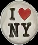 i love new york button with heart in center and wording on the back side