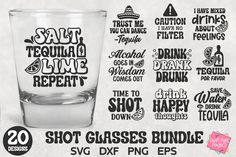 the shot glasses bundle includes 20 svg files