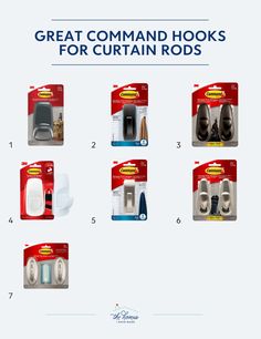 the instructions on how to use great command hooks for curtain rods in your home or office