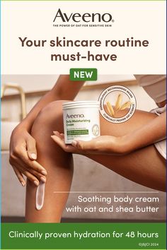 Add new Aveeno® Daily Moisturizing Cream into your skincare routine for long-lasting hydration. Enriched with prebiotic oat and shea butter, this cream locks in moisture and soothes and softens skin, making it the perfect step after cleansing Tighten Facial Skin, Self Care Day, Forehead Wrinkles, Clearer Skin, Dry Sensitive Skin, Summer Skin, Dewy Skin, Unclog Pores, Moisturizing Cream