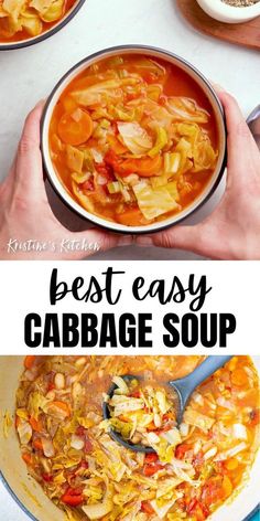 the best easy cabbage soup recipe is made in one pot and ready to be eaten