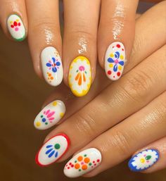 Tile Nails, Bake Ideas, Trending Summer Nails, Uñas Aesthetic, Cute Summer Nail Designs, Summer Gel Nails, Summer Nail Designs, Hippie Nails, Minimal Nails