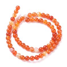 Coral Orange Striped Agate Beads, Round, Dyed, Orange Banded Agate. Semi-Precious Gemstone Beads for Jewelry Making.   Size: 6mm Diameter, Hole: 1mm; approx. 62pcs/strand, 14.5 Inches Long.  Material: Striped Banded Agate Beads Dyed Orange Color. Polished, Shinny Finish. Super Duo, Banded Agate, Coral Orange, Beads For Jewelry Making, Beads For Jewelry, Agate Beads, Jewelry Making Beads, Loose Beads, Semi Precious Gemstones