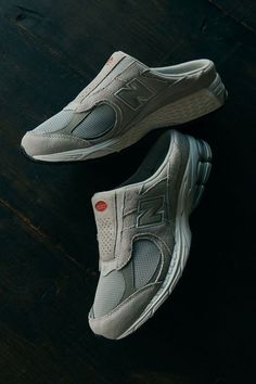 New Balance 2002R Mules New Balance Mule, Mule Outfit, Sneaker Mules, Techwear Fashion, White Cover Up, Shoe Designs, Cartoon Shoes