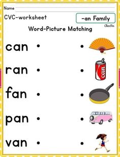 a worksheet with words and pictures on it