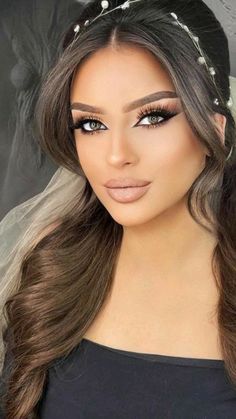 Bridal Makeup For Hooded Hazel Eyes, Makeup For Maternity Pictures, Fall Bridal Makeup, Old Hollywood Hair, Beautiful Bridal Makeup, Gorgeous Wedding Makeup, Wedding Eye Makeup, Wedding Makeup For Brown Eyes, Hollywood Hair