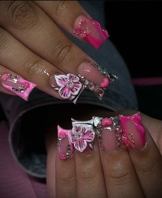 Y2k Birthday Nails, Nail Pics, Summer Acrylic, Decal Codes, Duck Nails, Drip Nails