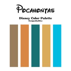 the color palette for pocahontas's disney - colored palette is shown