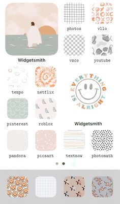 an info sheet showing the different types of patterns and designs in each section of the page