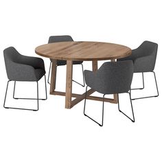 a round table with four chairs around it