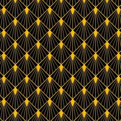 an abstract black and yellow pattern