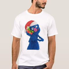 Grover Sesame Street, Sesame Street Characters, Santa Outfit, Best T Shirt Designs, Sesame Street Birthday, Disney Gifts, School Fun, Sesame Street, Santa Hat