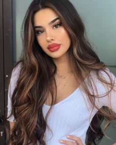 Hair Color Ideas For Virgin Hair, Hair Color On Tan Skin, Hispanic Hair Color Ideas, Hair Color For Brown Skin Latina, Tan Skin Hair Color Ideas, Hair Colors For Tan Skin, Hair Color For Tan Skin, Black Hair Balayage, Style Tutorial