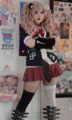 2020 Cosplay, Cosplay Inspo, Cosplay Aesthetic, Junko Cosplay, Danganronpa 2 Cosplay, 2020 Danganronpa Cosplay, Kawaii Anime Print Cosplay Costume, Pink Harajuku Style Cosplay Costume