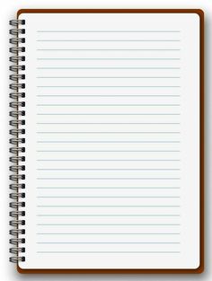 an open notebook with lined paper on top