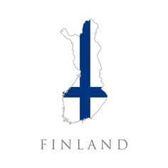 finland map with the flag inside it