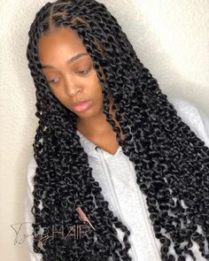 Mid Back Fluffy Passion Twists Twisted Bun, Braided Cornrow Hairstyles, Braids Hairstyles Pictures, Cute Box Braids Hairstyles, Quick Braided Hairstyles