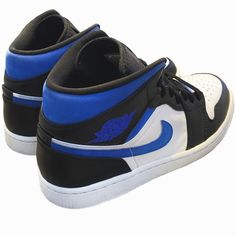 Bought Them For Someone But They Never Rlly Wore Them And Lost The Box Sadly , They Are Brand New And I Need Them Gone Asap, They’re Js Sitting There So If Interested Don’t Hesitate To Buy Or Lmk . Blue High-top Sneakers With Contrasting Heel, Black Basketball Shoes With Rubber Heel Cap, Blue High-top Sneakers With Rubber Heel Cap, Black And Blue Air Jordans, Jordan 1 Black And Blue, Jordan 1 Low Shadow, Jordan Iii, Jordan 1 Mid White, Shoes Jordan 1