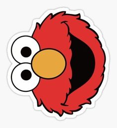 an angry red bird with big eyes sticker on the back of a white background