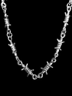 IMMORTAL JEWELRY x CYBERSPACE SHOP Solid stainless steel Waterproof No tarnish. No rust. No green skin. Chain length is 18”-21” 3” adjustable extension chain Skater Necklace, Barbed Wire Necklace, Emo Jewelry, Bike Jewelry, Alternative Aesthetic, Grunge Jewelry, Biker Gear, Edgy Jewelry, Green Skin