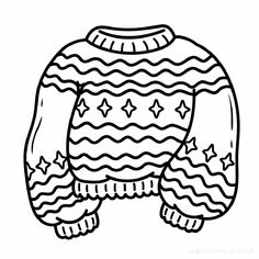 an ugly sweater with stars and stripes on it is outlined in the shape of a hand drawn