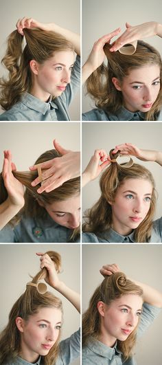 The Hair Parlor // Peachy Keen Sew Hair Tools Review Vintage Short Hair, Victory Roll, Hair Roll, 1940s Hair, Vintage Hairstyles Tutorial