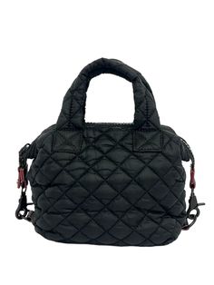 Small quilted handbag Removable adjustable strap Removable strap drop: 23 inches  Lightweight nylon material  Zipper closure  Outside: cellphone pocket  Inside: 1 slip pocket and one zipper pocket Bag measurements:  Length 9 inches  Height 6.75 inches Width 4 inches Black Diamond Quilted Shoulder Bag For Everyday Use, Black Diamond Quilted Shoulder Bag, Black Travel Bag With Diamond Quilting, Black Diamond Quilted Travel Bag, Black Diamond-quilted Travel Bag, Everyday Quilted Nylon Shoulder Bag, Quilted Nylon Crossbody Bag, Quilted Handbag, Quilted Handbags